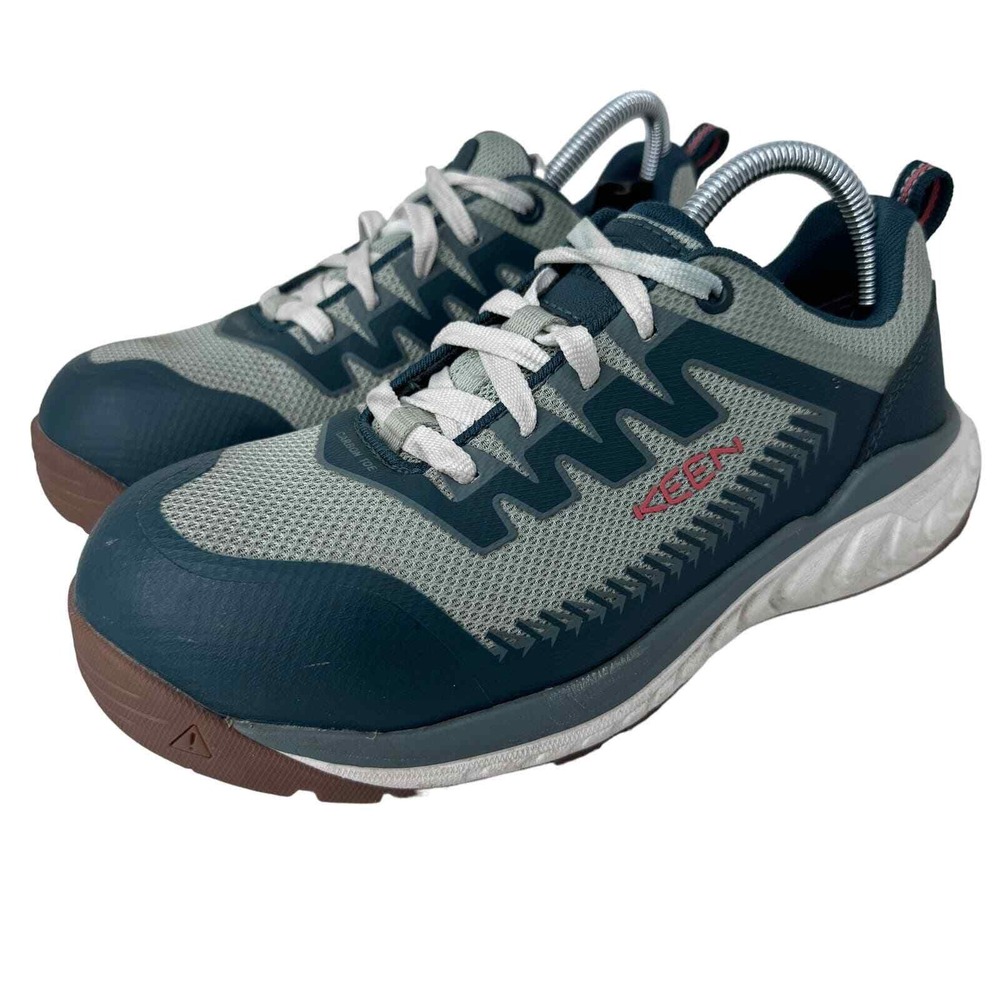 Keen Utility Vista Energy Womens 7 M Work Shoes Carbon Toe EH Blue Green 1026385